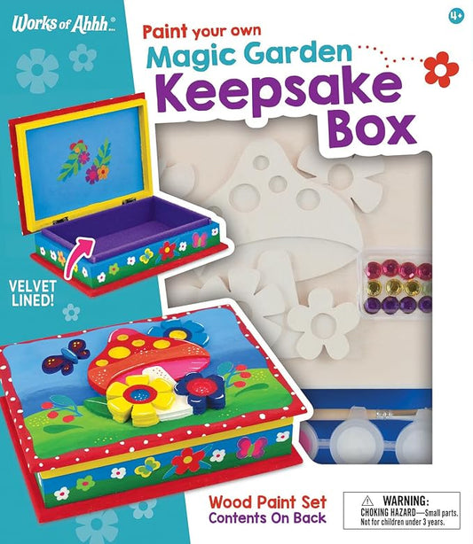 Masterpieces Craft Set - Magic Garden Keepsake Box Classic Wood Paint Kit