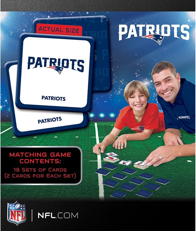 MasterPieces Officially Licensed NFL New England Patriots Picture Matching Card Game for Kids and Families