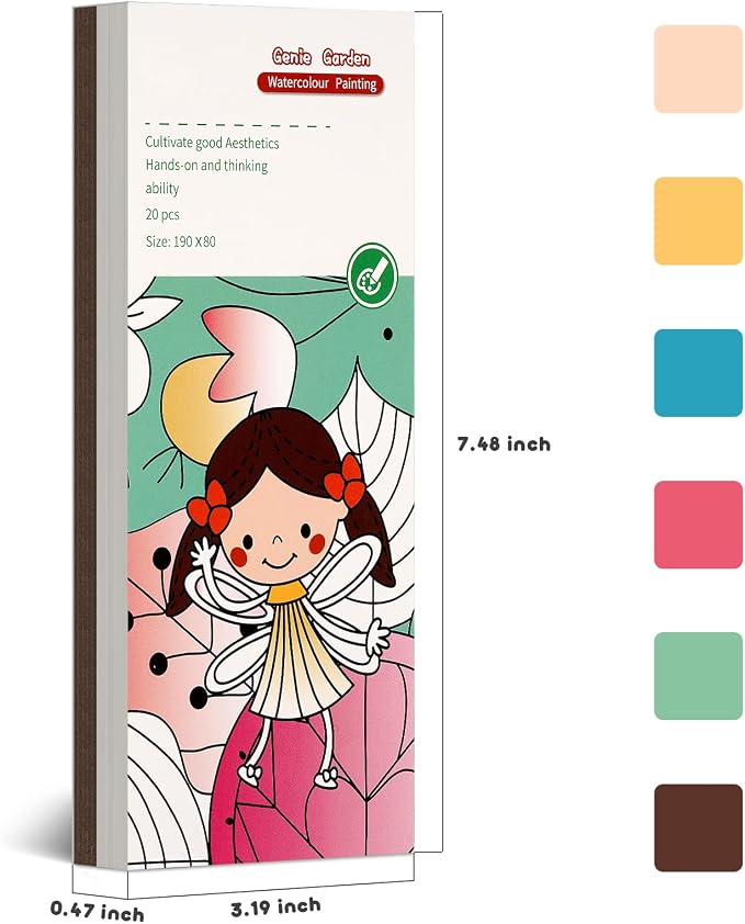 Cavnewt Watercolor Coloring Books for Kids Ages 4-8 | Pocket Watercolor Painting Book Sets, Mess Free Paint with Water, Travel Activities, Arts Party Birthday Gifts for Girls Boys