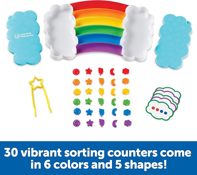 Learning Resources Rainbow Sorting Set | Color Sorting Toys for Toddlers, Toddler Learning Toys, Fine Motor Skills, Toddler Matching Game, Sensory Toy, Color Skills