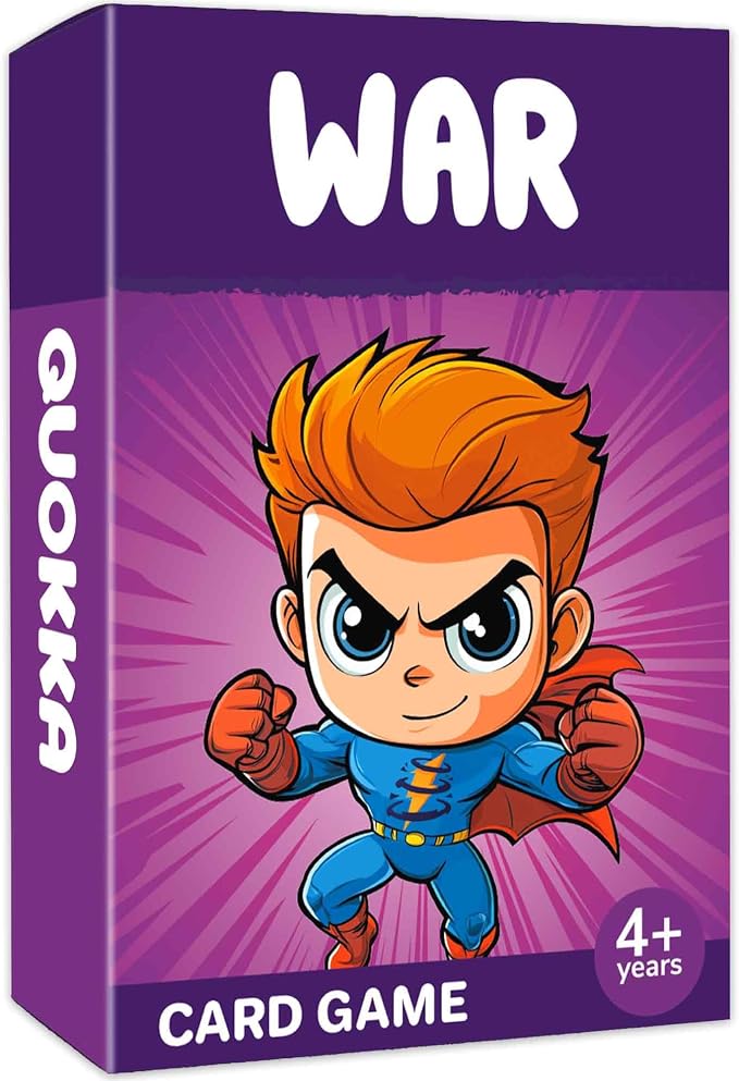 QUOKKA War Card Game for Kids Ages 4–8 – Fun Family Game with Cute Characters, Perfect for Travel, Playdates, Family Time – Educational & Engaging Playing Cards for Kids, Easy to Learn, Fast to Play