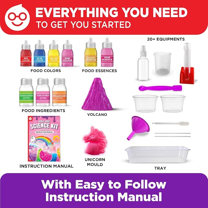 Doctor Jupiter Girls' First Science Experiments Kit for Kids Ages 4+ | Birthday Gift Ideas for Girls 4, 5, 6, 7, 8 Year Olds, Science Kits for Kids Ages 5-7, STEM Educational Toys