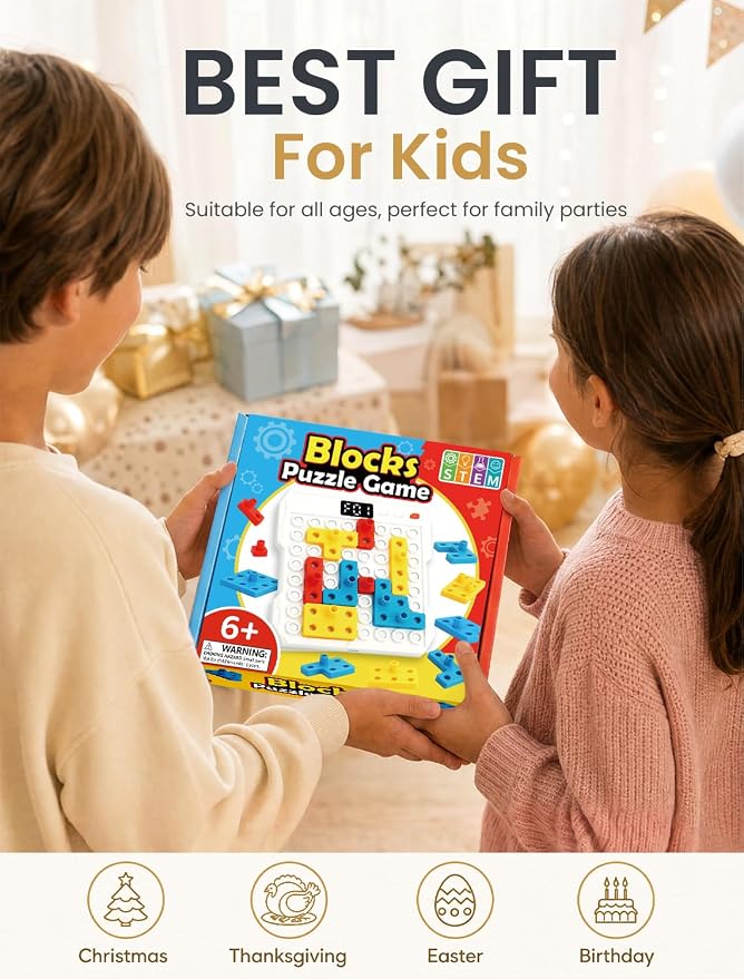 Super Blocks STEM Puzzle Game with 1000+ Patterns & Maze for Kids | Boosts logic & motor skills with block puzzle. Great for 4‑8, gift. Safe.