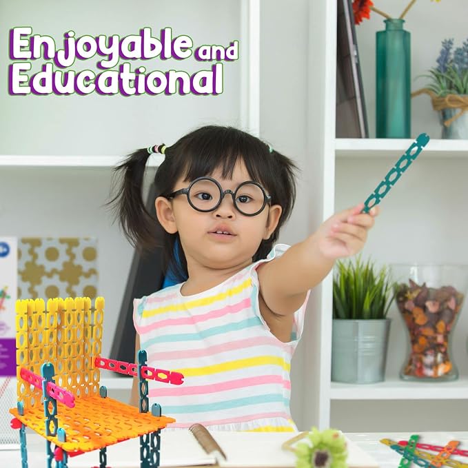 Roylco STEAM Structure Sticks Kit - Multi Color Plastic Sticks to Inspire Creativity - Build and Create with Unique Design