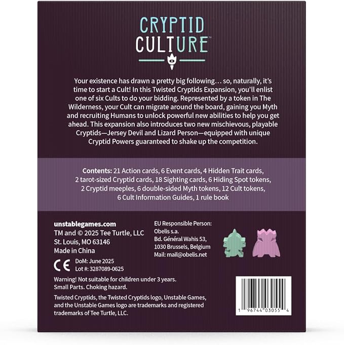 Unstable Games Twisted Cryptids Cryptid Culture Expansion Pack