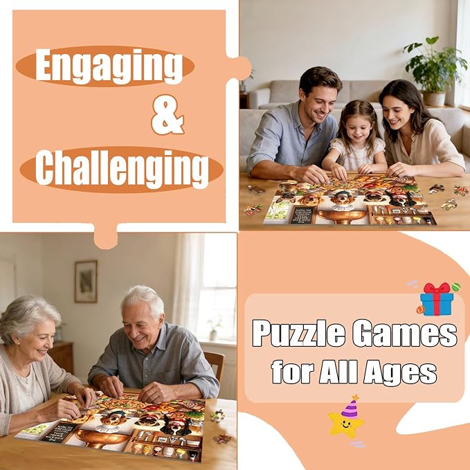 200 Piece Puzzles for Adults & Kids, Funny Chef Doggy Jigsaw Puzzle | Cute Dog Puzzle, Educational Learning Toy, Kids Ages 6-8 & 8-10, Family Game Gift, Holiday Gifts for Boys Girls