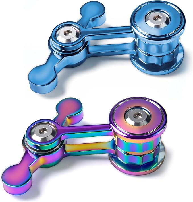 Fidget Spinner for Adults, Metal Silent Figette Office Desk Toy Quiet Cool Gadgets Gifts for Teen Boys Kid Anxiety Stress Relief Calm Down Sensory Autism Autistic ADHD Airplane Travel (Color+Blue)