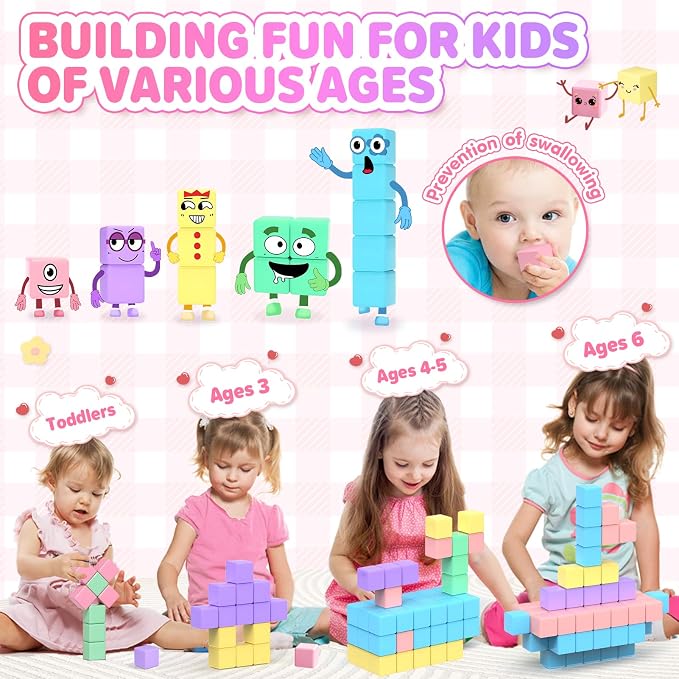 KAEILORU 45pcs Magnetic Blocks for Kids Ages 3-5 Magnetic Building Blocks