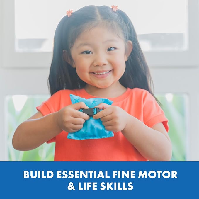 Educational Insights Dressing Skills Bean Bags - Montessori Busy Board Activites for Toddlers, Shoe Tying Practice, Occupational Therapy Toys, Teach Life Skills & Learn How To Dress for Kids Ages 4+