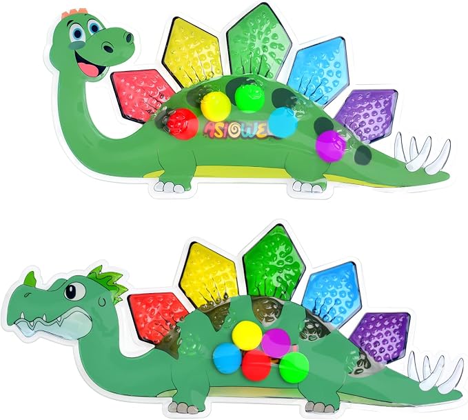 2Pcs Dinosaur Color Sorting Sensory Toys for Kids with Autism Toddler Toys for Airplane Travel Road Trip Montessori Toys Fine Motor Skills A Easter Basket Stuffers Gifts for Kids Boys Girls