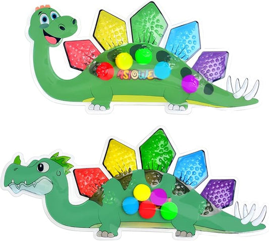 2Pcs Dinosaur Color Sorting Sensory Toys for Kids with Autism Toddler Toys for Airplane Travel Road Trip Montessori Toys Fine Motor Skills A Easter Basket Stuffers Gifts for Kids Boys Girls