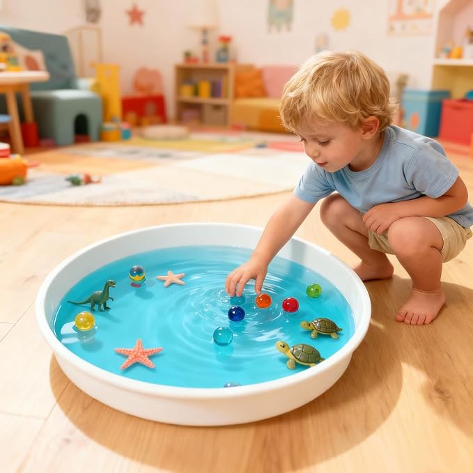 Toddler Sensory Bin with Lid, Large Sensory Tray for Toddlers, Removable Storage Inserts, Sensory Activities for Kids Fine Motor Skills Development