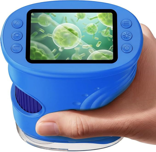 4K 1000X Handheld Digital Microscope for Kids with 2.0" IPS Screen(Blue) | 200-1000X Magnification, STEM Toys Birthday Gifts for Girls Boys Child, Science Kits for Kids Age 4-12