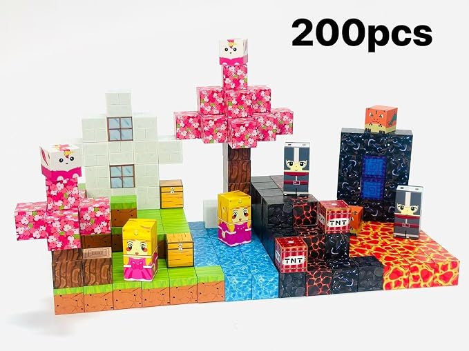 200PCS Magnetic Building Blocks for Kids Ages 3+ - STEM Lava Magnet Cubes Educational Set, Montessori Sensory Learning Toys for Boys & Girls, Indoor Outdoor Kids Birthday Gift.