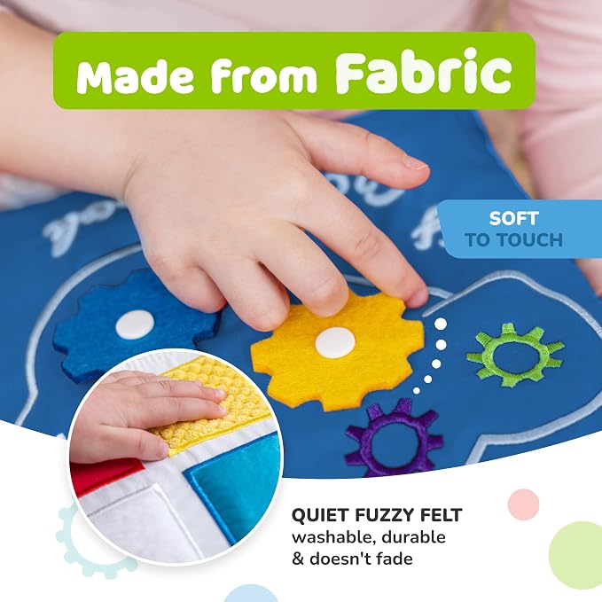 Toddler Travel Toys for Airplane and Car Rides, Busy Book for Toddlers 1-3 | Quiet Book Plane Toys for 1 Year Old, Montessori Activity Book with All Parts Attached, Screen Free Toy Gift