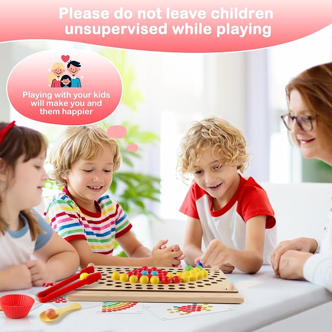 INIFEIDALA Montessori Wooden Educational Toys for 3-6 Year Olds | Counting & Color Sorting Toys with Tweezer Tongs,Preschool Learning Activities,STEM Math Manipulatives,Fine Motor Skills Toys