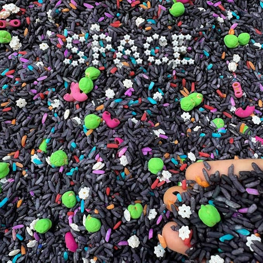 Outer Space Sensory Bin Filler for Kids – 2 lb (4 Cups) | Galaxy-Themed Colored Rice, Chickpeas & Pasta Mix | Non-Toxic Sensory Bin Filler | Montessori Sensory Play | Cosmic Sensory Play | Ages 3+