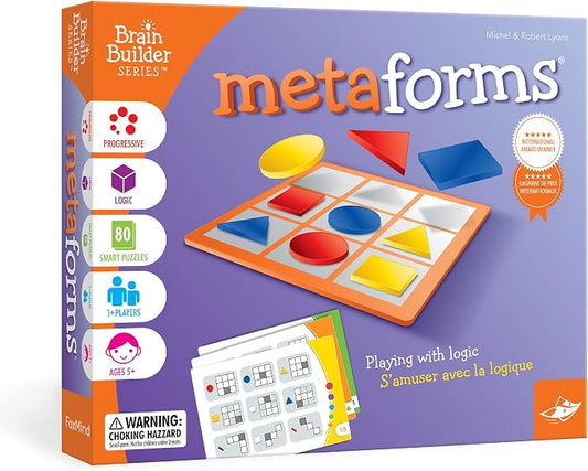 FoxMind Games: MetaForms Logic and Deductive Reasoning Puzzle Game, 80 Smart Puzzles to Work Through, 6 Levels of Complexity, Develops STEM Skills, 1+ Players, for Ages 5 and up