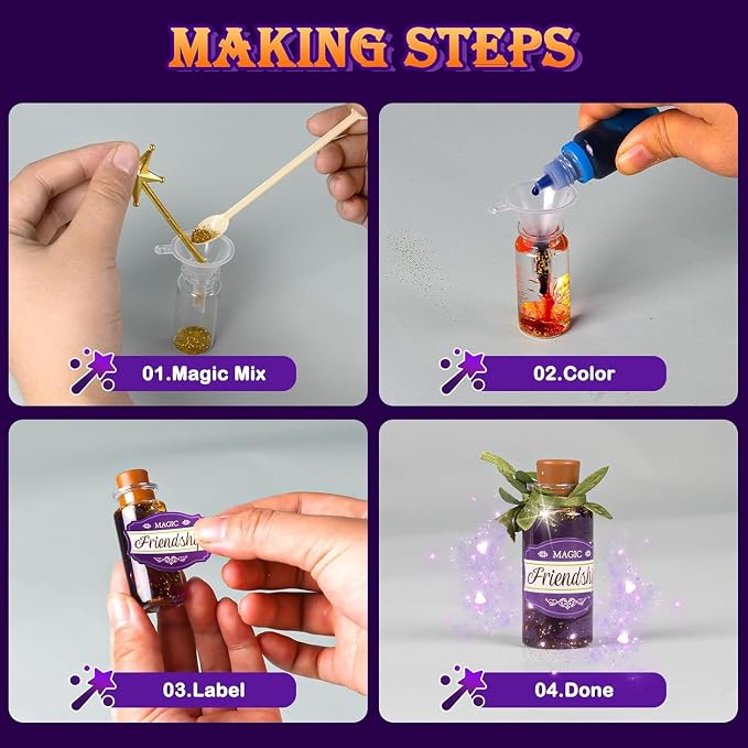 Potion Kits for Kids, Magic Mix Potion Set for Kids Ages 6-12, Mystery Potion Making Art & Craft Gift Toy for Christmas, Halloween & Birthday
