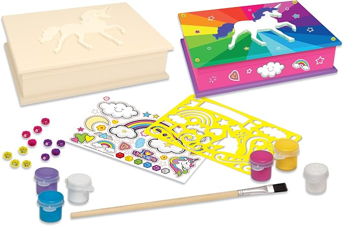 Craft Set - Unicorn Keepsake Box Classic Wood Paint Kit