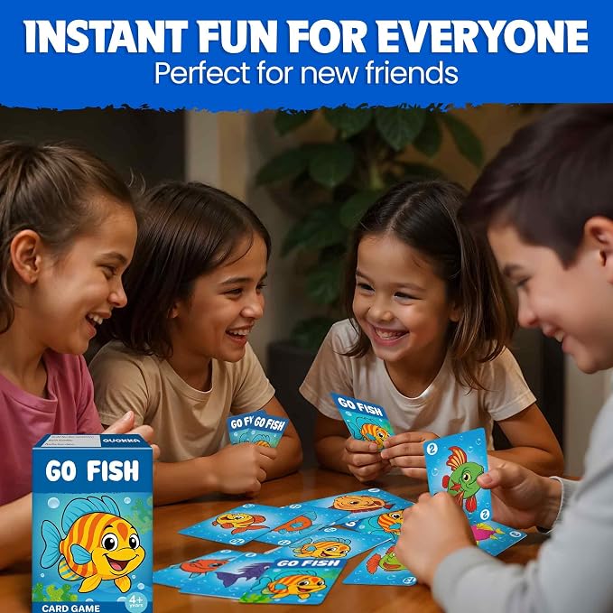 Quokka Go Fish Card Game for Kids Ages 4–8 – Fun Family Game with Cute Animals, Perfect for Travel, Playdates, Family Time – Educational & Engaging Playing Cards for Kids, Easy to Learn, Fast to Play