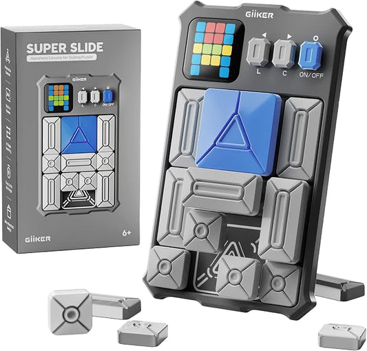 GiiKER Super Slide Puzzle Game, 500+ Challenges, STEM Toy for Ages 6+ | Handheld brain teaser for kids and teens, road trip activity, birthday gift