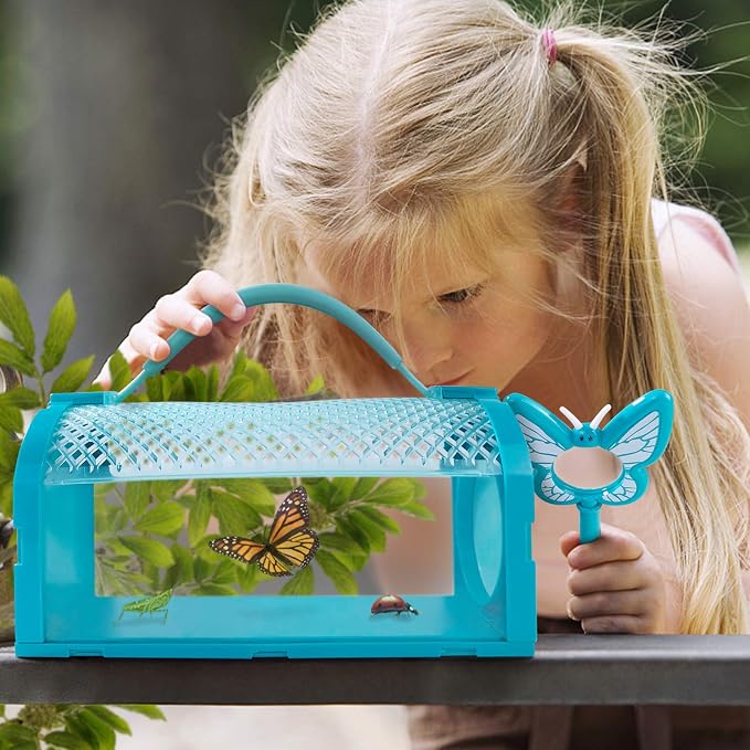 ESSENSON Bug Catcher Kit, 2 Pcs Bug Cage | Outdoor Explorer Kit, Includes Whistles, Backyard Exploration
