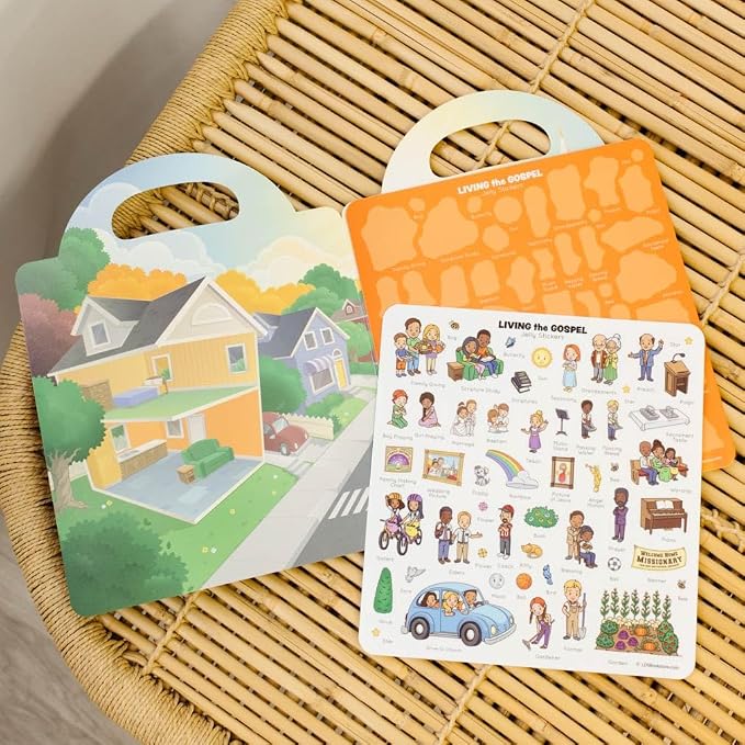 My Living The Gospel Jelly Sticker Quiet Book with Reusable Silicone Stickers for Toddlers and Preschoolers, Church Quiet Entertainment, Board Book