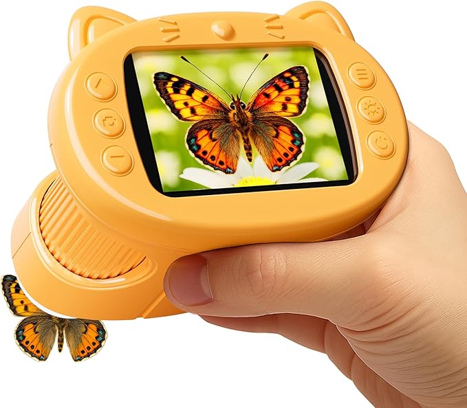 Handheld Digital Mini Microscope for Kids: 1000X 4K 2.4" Microscopes Toys | Portable Pocket STEM Electronic Learning Educational Science Kit 8-12 Birthday Gift 4 5 6 7 Year Old Boy Girl