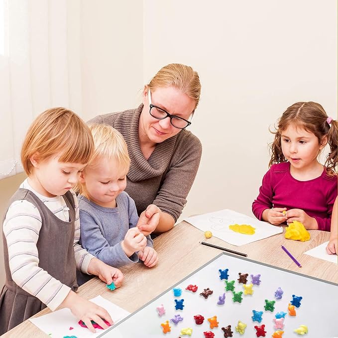 XINHUIDALSQ 90 Pieces Colored Counting Bears 0.62 Inch Rainbow Counting Bears Set 9 Colors Mini Plastic Bear Math Manipulatives for Toddlers Suitable for Ages 3+ Kids