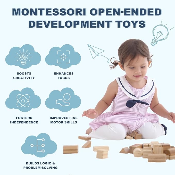 80-Piece Wooden Alphabet Building Blocks Set - Creative ABC Letters, Numbers & Shapes Blocks for Building Castles, Rockets, Robots | Educational Stacking Toys with Math Symbols for Kids Ages