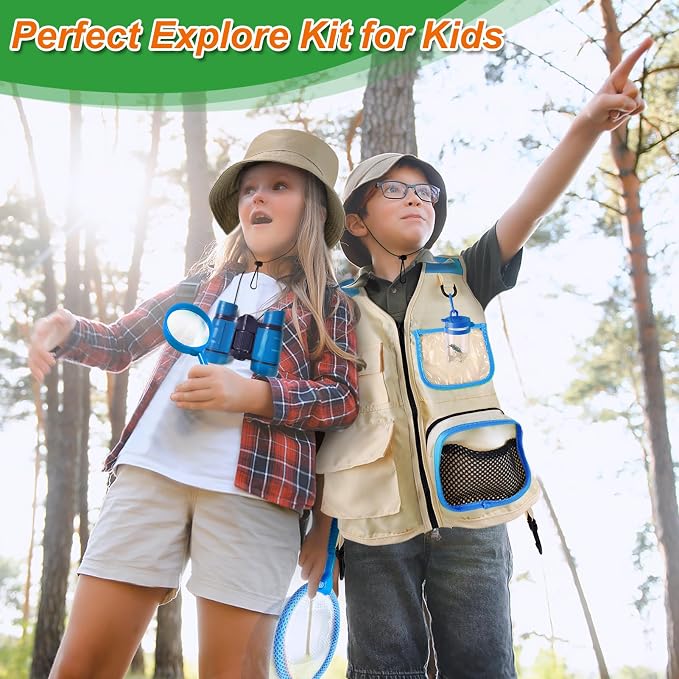 YOPINSAND Kids Explorer Kit & Bug Catcher Kit, Kids Outdoor Exploration Set | Camping Gear with Vest & Hat, Ideal Outdoor Camping Adventure Toys for Ages 3 4 5 6 7 8 Boys Girls