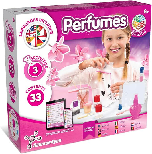 Science4you Perfume Making Kit for Girls and Boys - Make Your Own Perfumes for Kids, Scientific Kit + Creative Experiments and Activities, Stem Toys and Games, Gifts for 8+ Year olds Kids