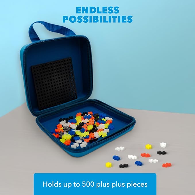 PLUS PLUS Travel Case, 100 Piece Glow Mix - Mini Waffle Blocks for Kids | Stem Toys, Airplane Travel Essentials for Kids, Classroom Must Haves, Gifts for Boys & Girls, Sensory Bin Filler