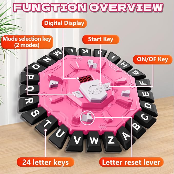 Word Game Family Board Game with Digital Display Timer for Kids and Adults | Fast-Paced 24-Letter Word Game with 2 Modes & 35 Cards for Family Game Nights and Parties, Ages 3 & Up, 2-8 Players