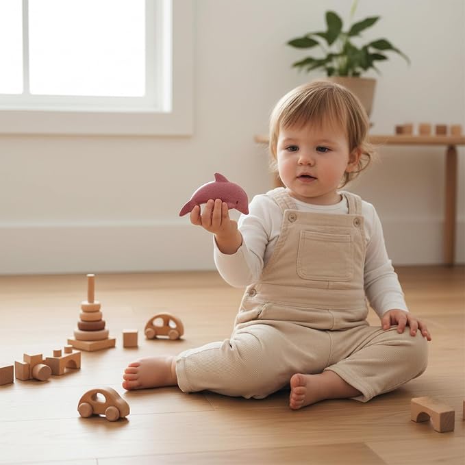 PlanToys® Wooden Dolphin Figurine, Montessori Kids Ocean Animal Bath Toy | wooden dolphin figurine, montessori ocean animal figure, imaginative creative play, bath water toy, pretend play, kids toddle