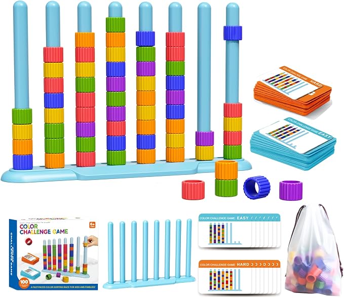 Color Challenge Game – A Quick-Thinking Color Matching Puzzle Game for Family Game Night and Parties Fun, Board Games for Kids 6-8-12 & Adults, Color Games Toys Gifts for Boy & Girl Birthday Christmas
