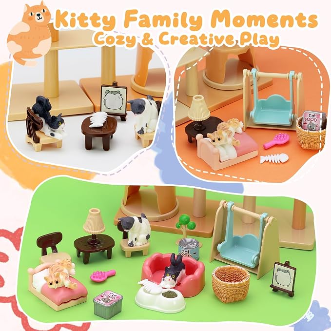 Crelloci Double-Layer Pet Magic Sand Playset, 2 Colors Magnetic Sand Sensory Bin with Cat & Dog Figures, Mess-Free Sand Toy Kit for Kids, Creative Sensory Play, Gift for Boys & Girls Age 3+
