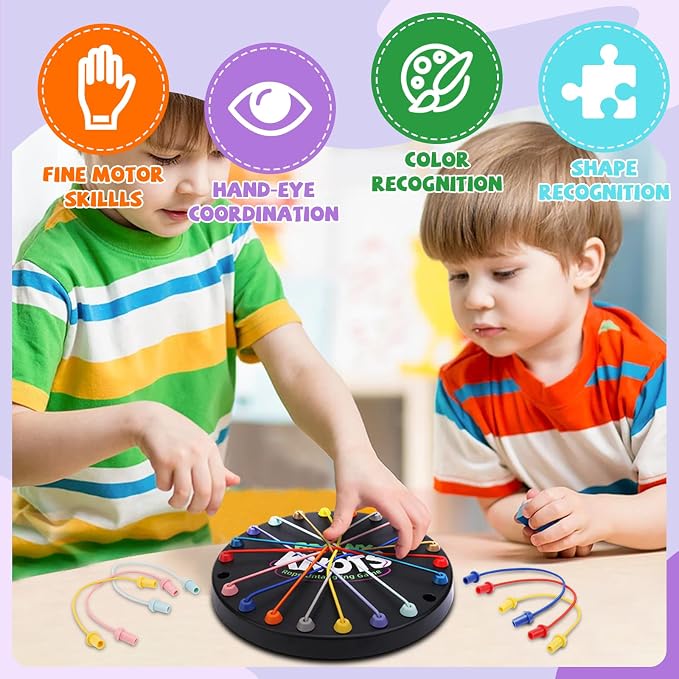 Brainy Knots Rope Untangling Game, 3 Level Logic Puzzle for Kids & Adults | 3 Level Rope Puzzle for Logic, STEM Learning, Screen Free Family Play, Travel, Classrooms & Gifts; Storage Bag Included