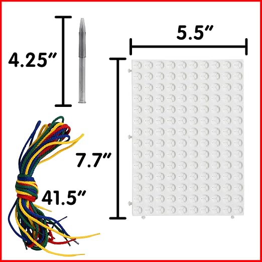 edxeducation Junior String Art, 2 Baseboards, 8 Laces and 4 Colors | Lacing Toy for Kids, Create Imaginative Designs, Explore Patterning, Shape Recognition and More