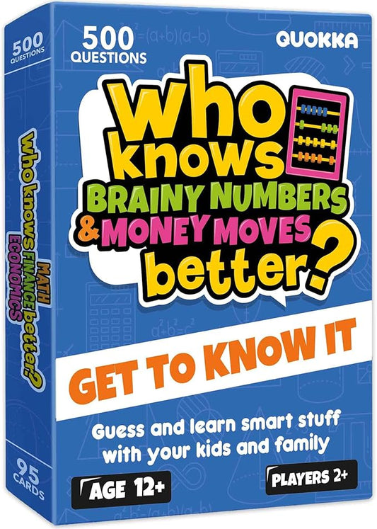 Card Games for Kids 8-12 - STEM Board Family Games for Kids and Adults | Trivia Cards for Family Game Night - Who Knows Math Finance Economics Better - Fun Card Game for Families and Teens