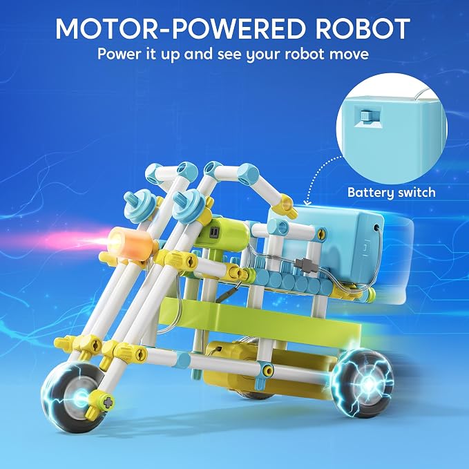 JOVA Klever Kits 36-in-1 Motor Robotic Kits, Make Your Own Kids Craft Kits Educational STEM Toys for Ages 8-13 Boys and Girls, Science Gifts for 8 Years Old