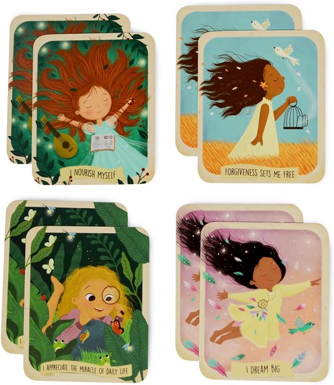 Menique Shine Memory Matching Game – 80 Cards (40 Pairs) with Positive Affirmations for Brave Girls – Motivational & Mindful Matching Game for Confidence and Self-Love