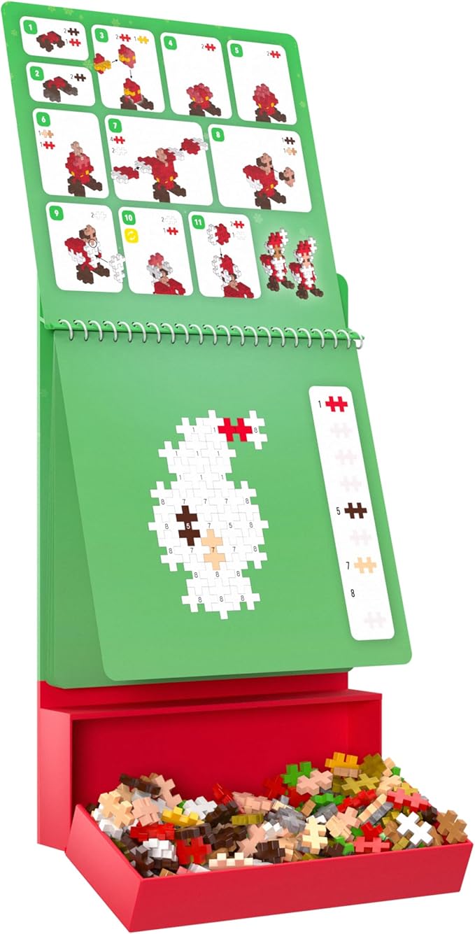 PLUS PLUS Puzzle By Number Activity Pad Holiday, Stocking Stuffers for Kids