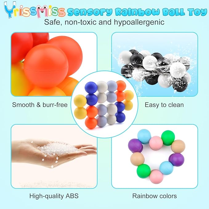 Yrissmiss 2PCS Sensory Fidget Toys for Kids Toddler Adults, Autism Sensory Toys for Autistic Children, ADHD Tools, Calm Down Desk Toys Easter Basket Stuffers Gifts for Kid Boys Girls 3+ Year Old B