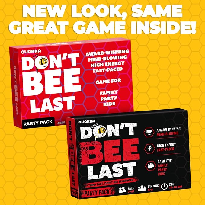 Family Board Games for Kids and Adults - Card Games for Kids 8-12, Families | Don’t Bee Last Party Pack - Card Game for Teens, Kids Ages 7-10 - Family Party Game – Fast-Paced – 2-6 Players