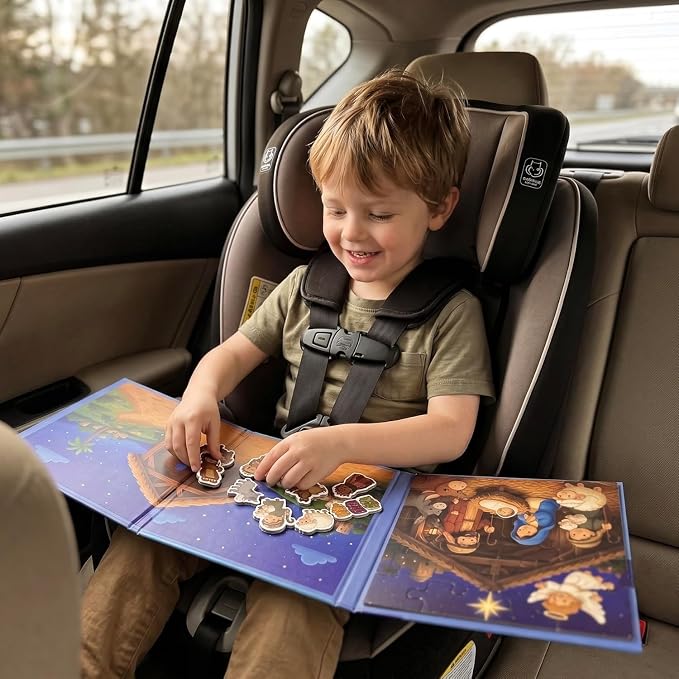 Travofun 20-Piece Magnetic Nativity Puzzle & Playset, Bible Story, Ages 3-6 | Build a 20-piece magnetic Nativity puzzle, then arrange the characters to retell the Christmas Bible story or create scenes.
