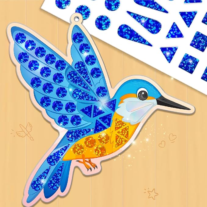 Imagimake Mirror Mosaic - Animals & Birds, 10 Templates, 950+ Stickers | Mess-Free Craft Activity, Screen-Free Creative Art Kit for Kids, Birthday Gift for Boys & Girls Ages 3,4,5,6,7 Years Old