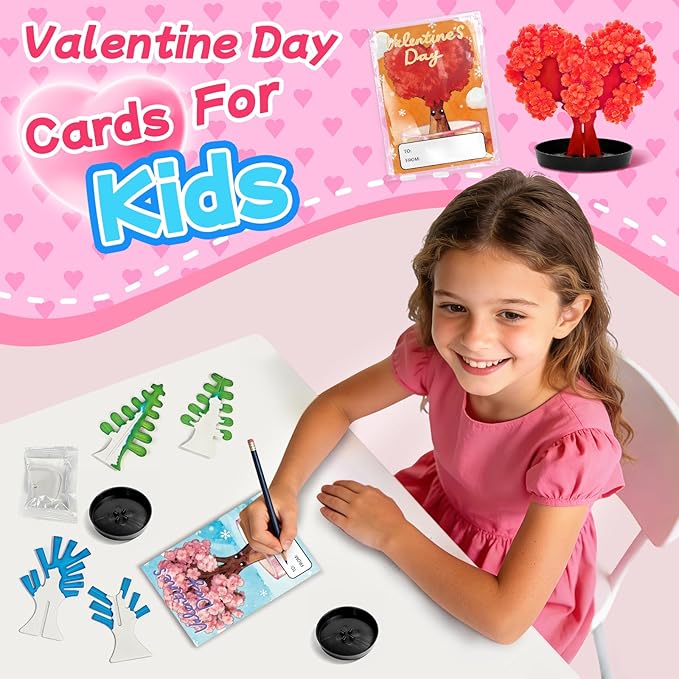 24 Pack Growing Crystal Trees Kit With Greeting Cards for Kids STEM Science Experiment Craft Party Favors School Classroom Gifts Exchange Goodie bags for Boys and Girls