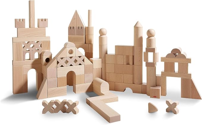 HABA Extra Large Wooden Building Blocks 102 Piece Set: Open-Ended Stacking Toys, Toddler Blocks, and Wooden Toys Made in Germany for 1 Year & Up